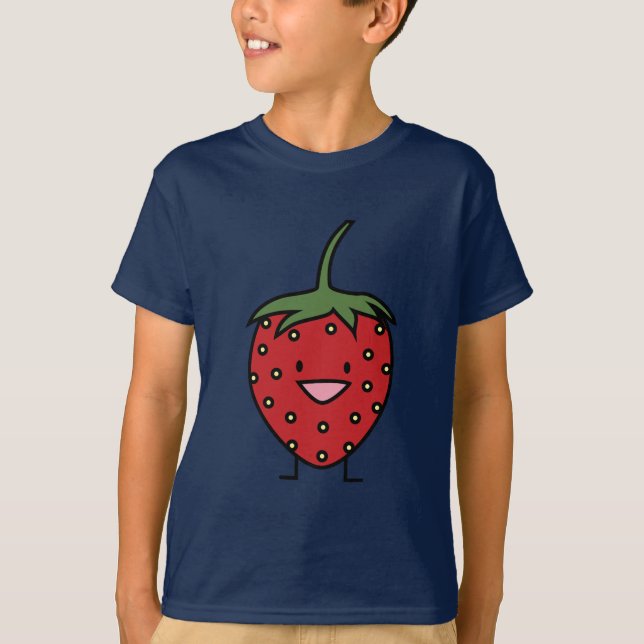Glückliche Erdbeere T-Shirt (Vorderseite)