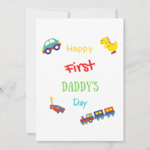 Glückliche erste Daddy's Day Vatertag Card