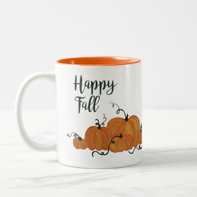 Glückliche Fall-Tasse Zweifarbige Tasse (Links)