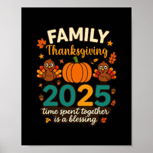 Glückliche Familie Thanksgiving Zusammen 2025 Crew Poster