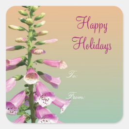 Glückliche Feiertage Weihnachtsgeschenke verpacken Quadratischer Aufkleber