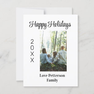 glückliche Ferien Foto Familienname Jahr Kalligrap Postkarte
