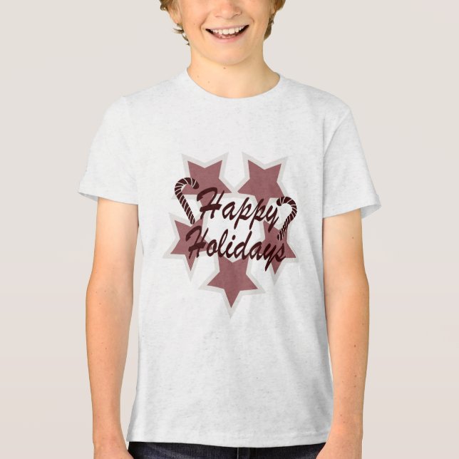 glückliche Ferien Tri-Blend Shirt (Vorderseite)