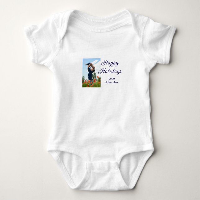 Glückliche Ferien Vater Sohn Weihnachten Familieng Baby Strampler (Vorderseite)