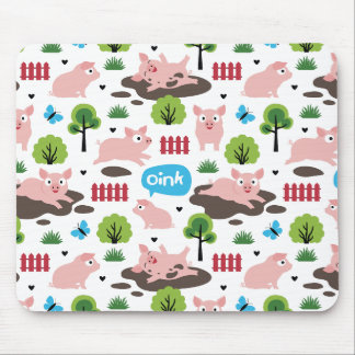 Glückliche Ferkel in der Muschelmuse Mousepad