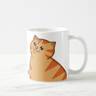 Glückliche fette orange Katze Kaffeetasse