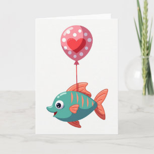 Glückliche Fischballonkarte Karte