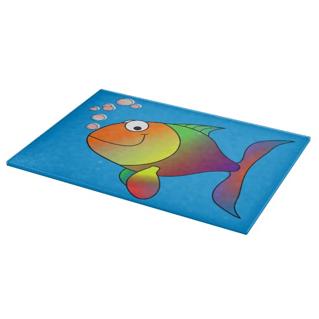 Glückliche Fische Schneidebrett (Ecke)