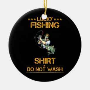 Glückliche Fischerei nicht waschenden lustigen Te Keramik Ornament