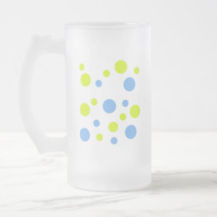 Glückliche flippige gelbe blaue Blasen Mattglas Bierglas