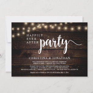 Glückliche Flitterwochen Elopement-Party, Lichterk Einladung