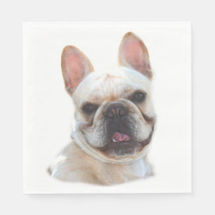 Glückliche französische Bulldogge Serviette
