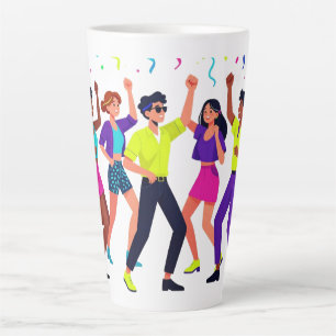 Glückliche Freunde Tanzparty Feier Milchtasse