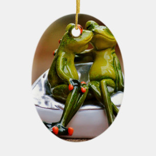 Glückliche Frösche Keramikornament