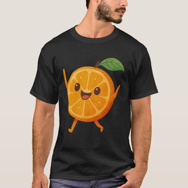 Glückliche Frucht Zitrus Fröhliche Fruchtesserin S T-Shirt (Vorderseite)