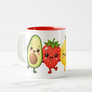 Glückliche Früchtefreunde Zweifarbige Tasse