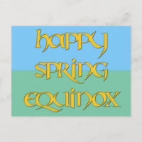 Glückliche Frühlings-Äquinoktikum-Postkarte