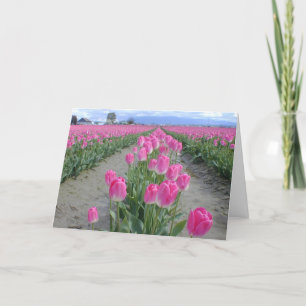 Glückliche Frühlings-Rosa-Tulpen Karte