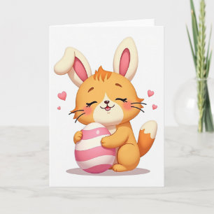 Glückliche Fuchs-Hasen-Freundeskarten Karte