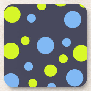 Glückliche Funky Gelbe Blaue Blasen Getränkeuntersetzer