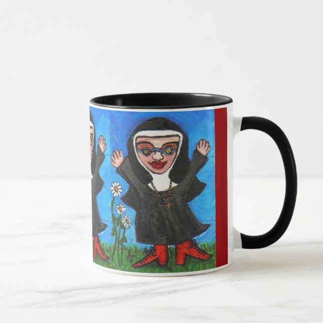 Glückliche Funky Preachin Nonne - Tasse (Rechts)