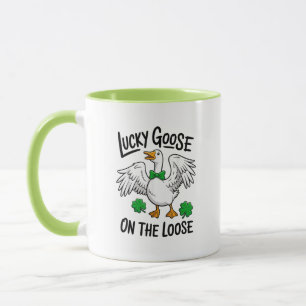 Glückliche Gans auf freiem Fuß Lustige Gans Shamro Tasse