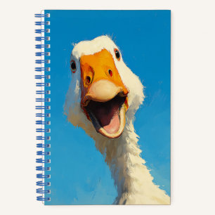 Glückliche Gans unter blauem Himmel Notizbuch