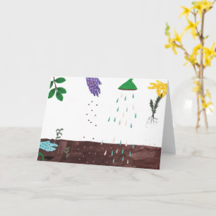 Glückliche Gartensaison   Gärtner-Illustration  Karte