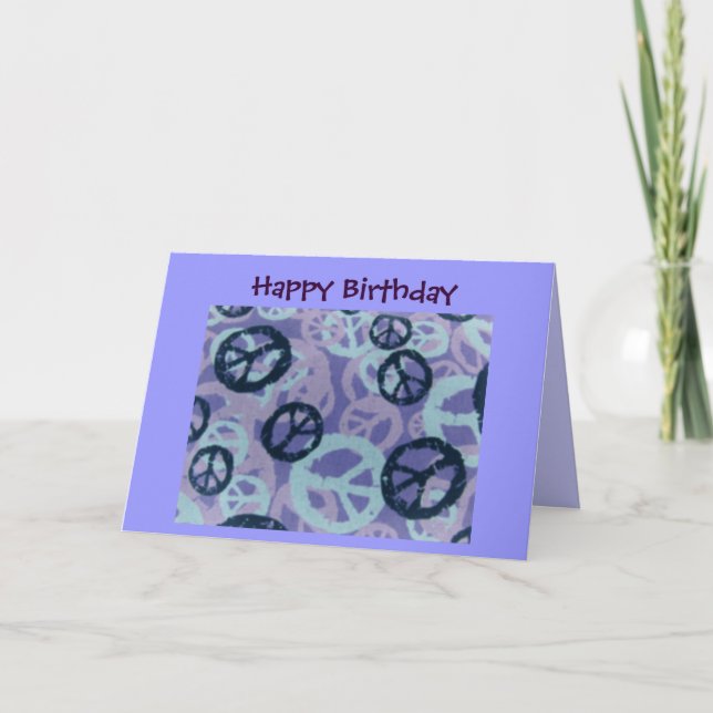 Glückliche Geburtstag-Friedenszeichen/Camouflage Karte (Vorderseite)