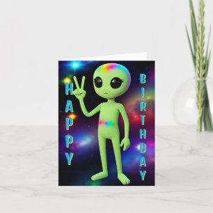 Glückliche Geburtstagskarte Alien Feiertagskarte