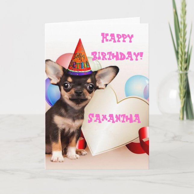 Glückliche Geburtstagskarte Chihuahua Karte (Vorderseite)