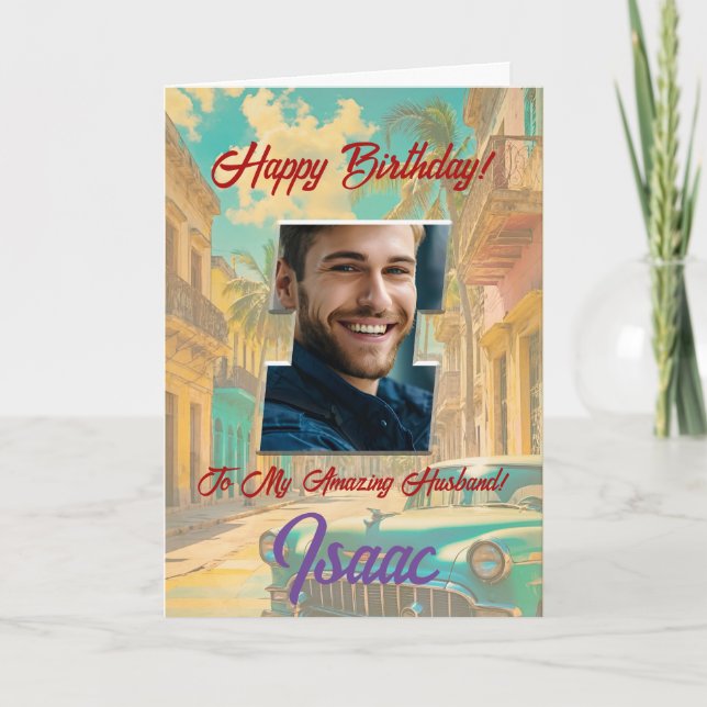 Glückliche Geburtstagskarte mit Foto Dankeskarte (Vorderseite)