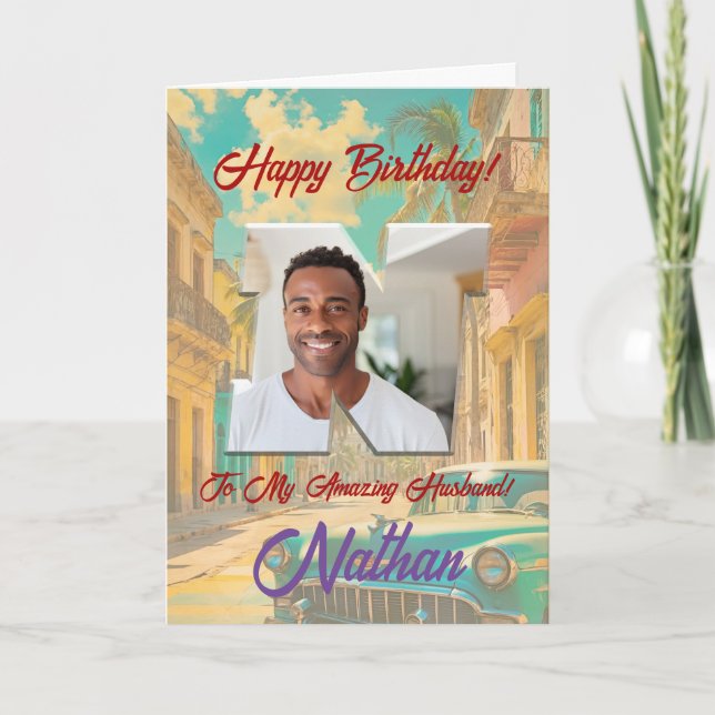 Glückliche Geburtstagskarte mit Foto Dankeskarte (Vorderseite)