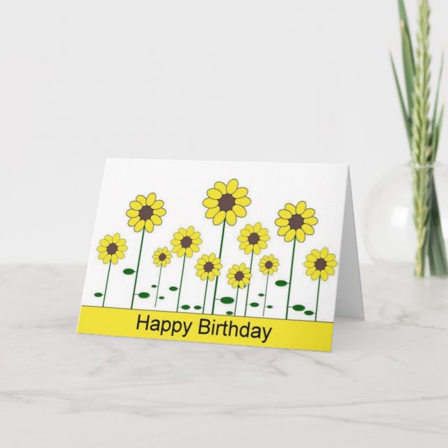 Glückliche Geburtstagskarte (Sonnenblume) Karte (Vorderseite)
