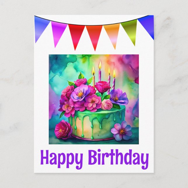 Glückliche Geburtstagskarten Postkarte (Vorderseite)