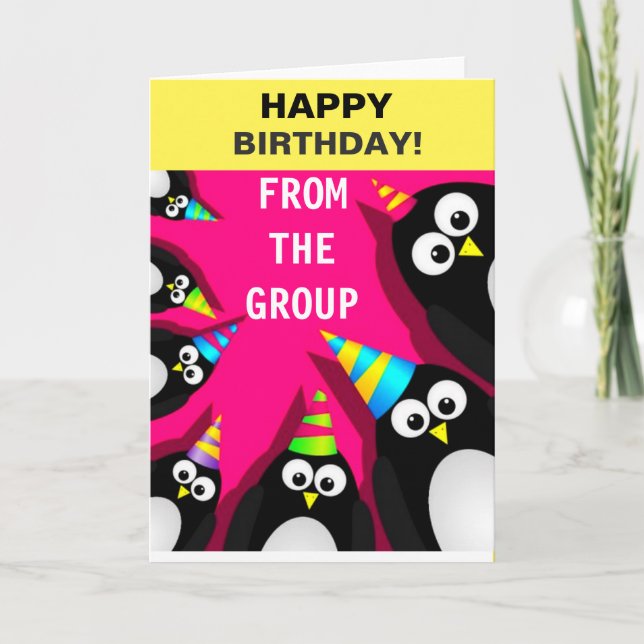Glückliche Geburtstagspinguine Grußkarte Karte (Vorderseite)