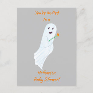 Glückliche Geist-Halloween-Babyparty laden Ankündigungspostkarte