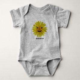 Glückliche gelbe Sommer-Blume auf irgendeiner Baby Strampler