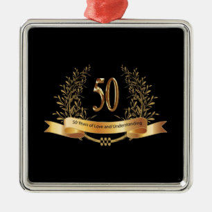 Glückliche Geschenke zum 50. Hochzeitstag Silbernes Ornament