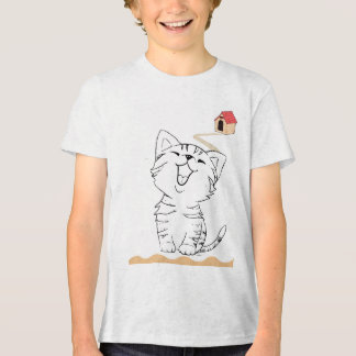 Glückliche glückliche Katzen-Cartoon süße Tabby-Kä Tri-Blend Shirt