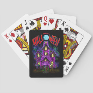 Glückliche glühende Spuk Haus-Spielkarte Spielkarten