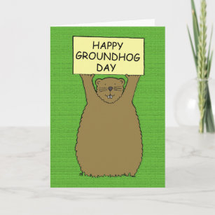 Glückliche Groundhog Day-Karikatur Karte