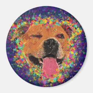 Glückliche Gruben-Stier-Pop-Kunst Magnet