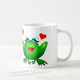 Glückliche grüne Frösche Süße Cartoon-Tiere Kaffeetasse