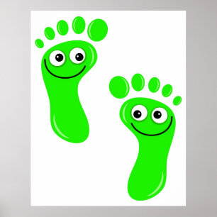 Glückliche grüne Füße Poster