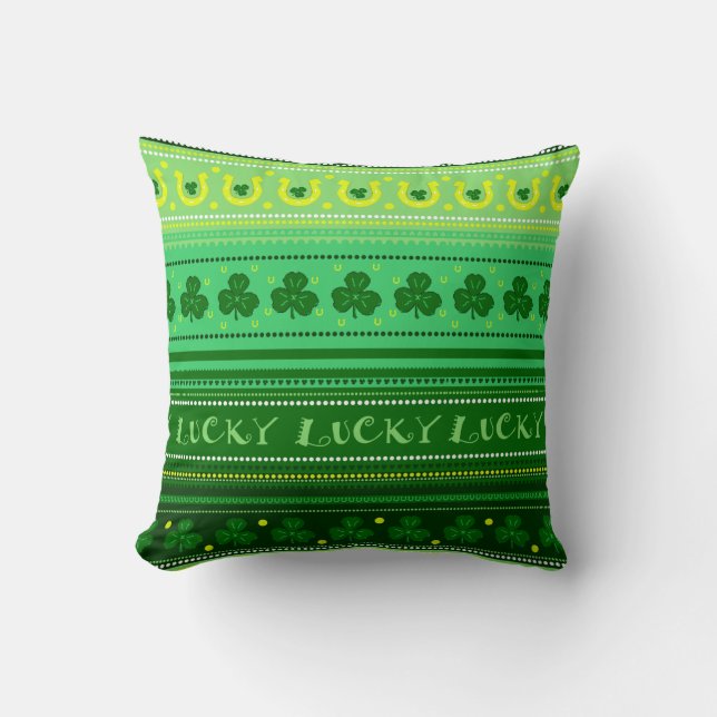 Glückliche grüne Iren St. Patricks des Kleeblatt-| Kissen (Vorderseite)