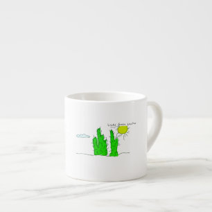Glückliche Grüne Kaktus Espresso Kaffeetasse Espressotasse