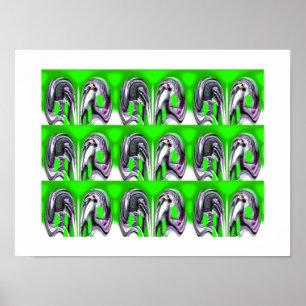 Glückliche grüne Kunst Poster