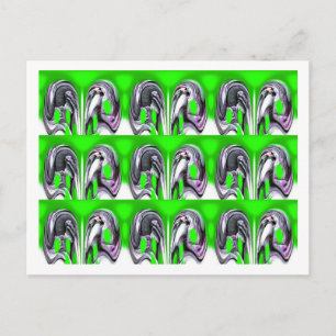 Glückliche grüne Kunst Postkarte