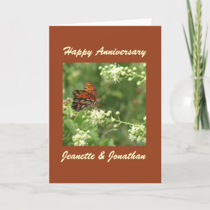 Glückliche Grußkarte zum Jubiläum, Schmetterling,  Karte
